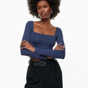 Aritzia Babaton Contour Blue Crop Top Size XL